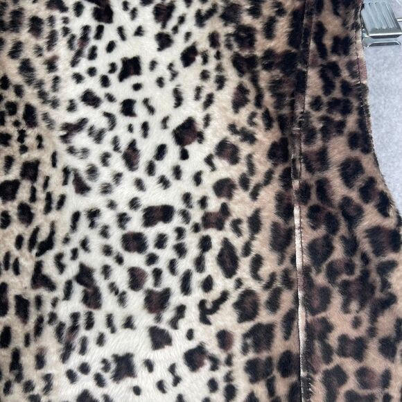 NWT Lisa International REVERSIBLE cheetah leopard & brown‎ vest, S, faux suede - Picture 9 of 16